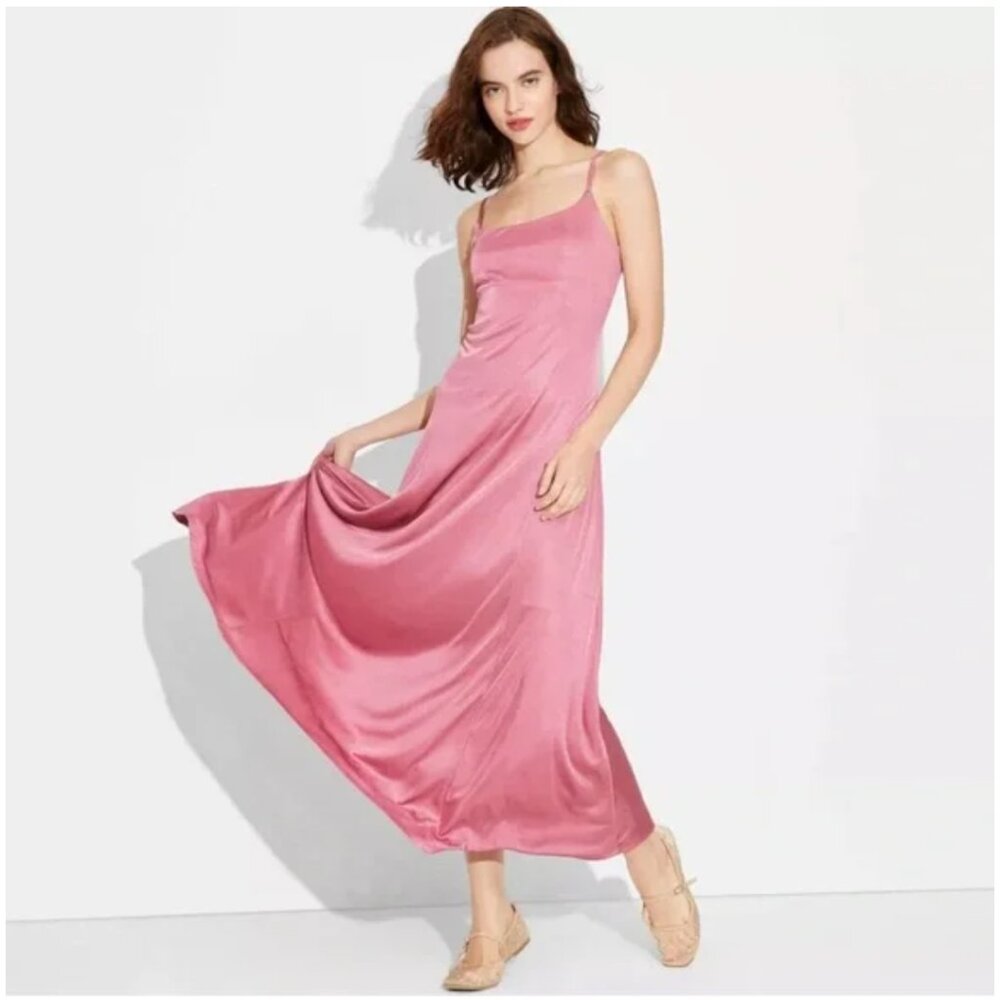 NWOT Wild Fable Mauve Shine Knit Maxi Dress Size M